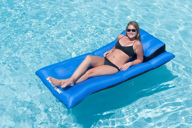 78" Inflatable Blue & Black Ultimate Mattress Swimming Pool Lounger