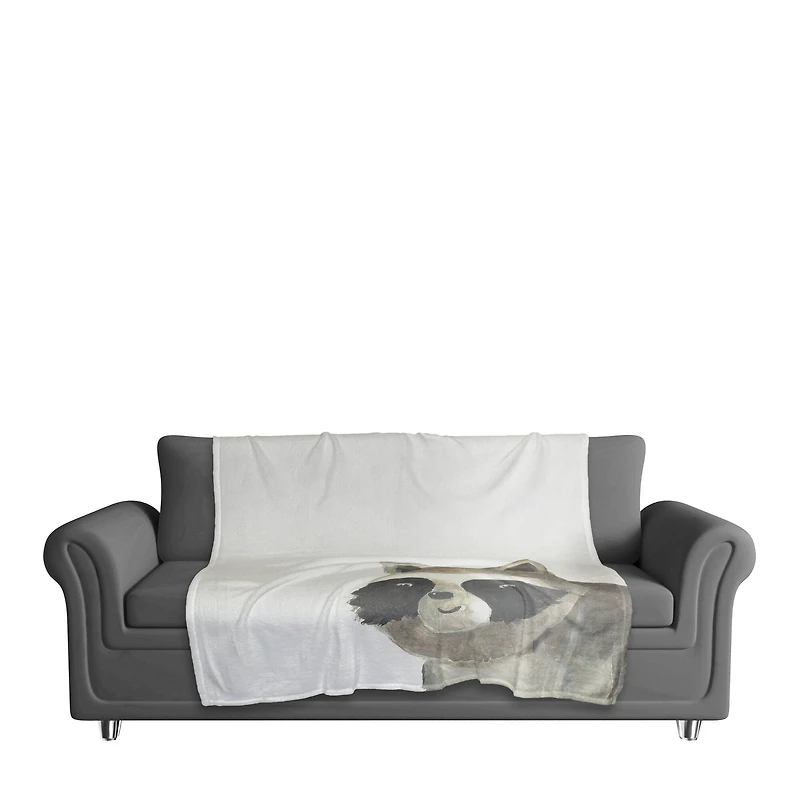 50" x 60" Hello Raccoon Coral Fleece Blanket