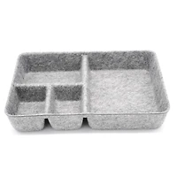 Welaxy 2 Piece Felt 4 Compartment Drawer Organizer Trays