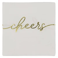 Gold & White Cheers Beverage Napkins, 20ct. by Celebrate It™