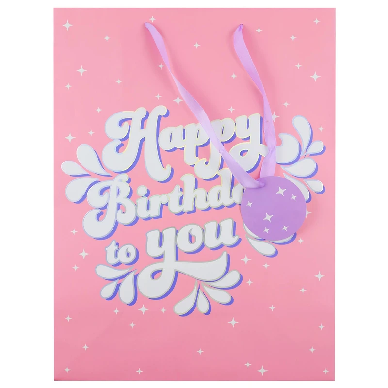 Large Pink Happy Birthday Gift Bag by Celebrate It™