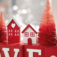 Glitzhome® 14" Valentine's Wooden Love House & Tree Table Décor