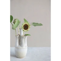 Hello Honey® 10" Reactive Glaze Handmade Stoneware Vase with 5 Openings