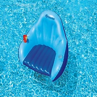 Solstice 67" Blue Inflatable Convertible Floating Pool Lounger with Mesh Seat