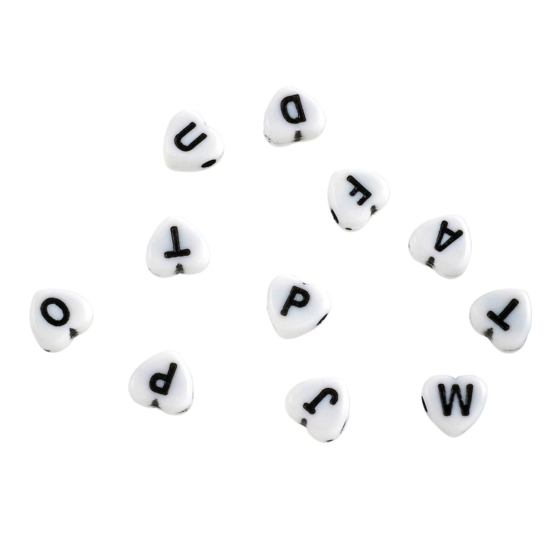 Alphabet Acrylic Heart Craft Beads by Bead Landing™, 7mm