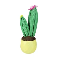 10.5" Artificial Plush Cactus in Yellow Pot