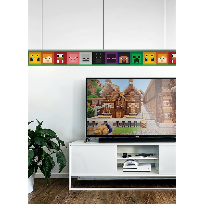 RoomMates Minecraft Iconic Faces Peel & Stick Wallpaper Border