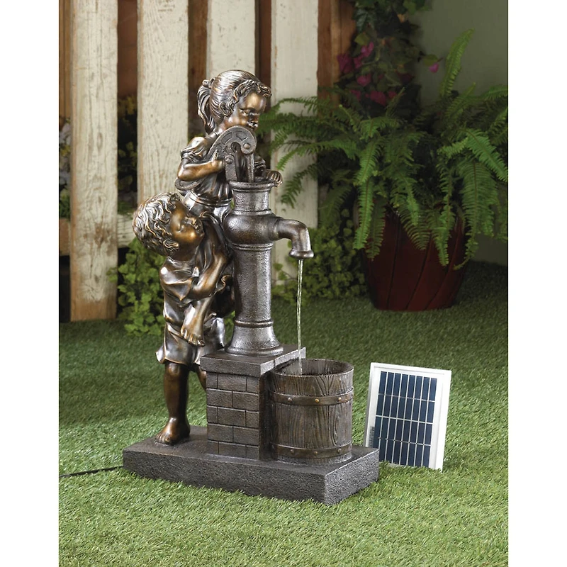 29" Bronze Teamwork Solar Fountain