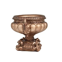 Bronze Polystone Traditional Decorative Bowl, 11" x 17" x 11"