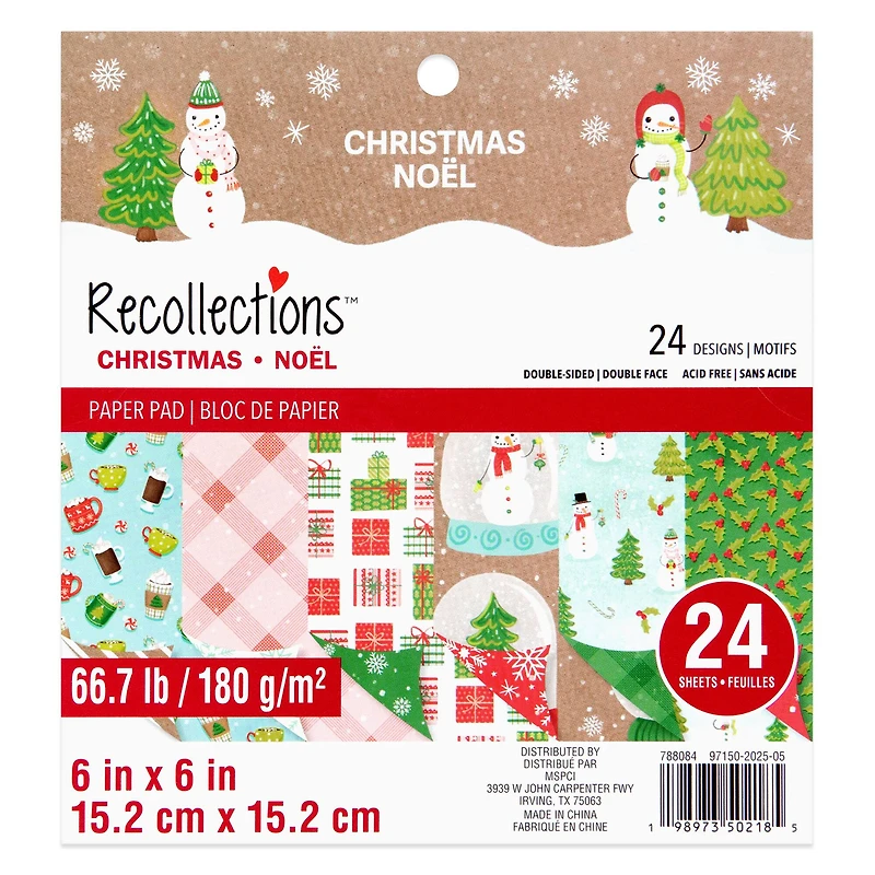 6" x 6" Christmas Double-Sided Paper Pad, 24 Sheets by Recollections™