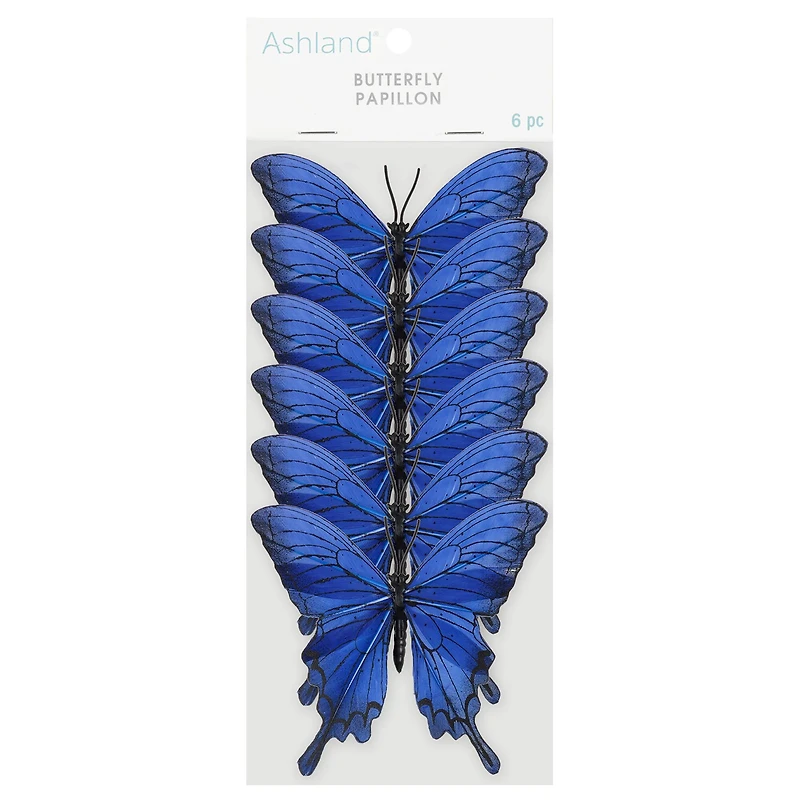 8 Packs: 6 ct. (48 total) 3.5" Blue Feather Butterflies by Ashland®