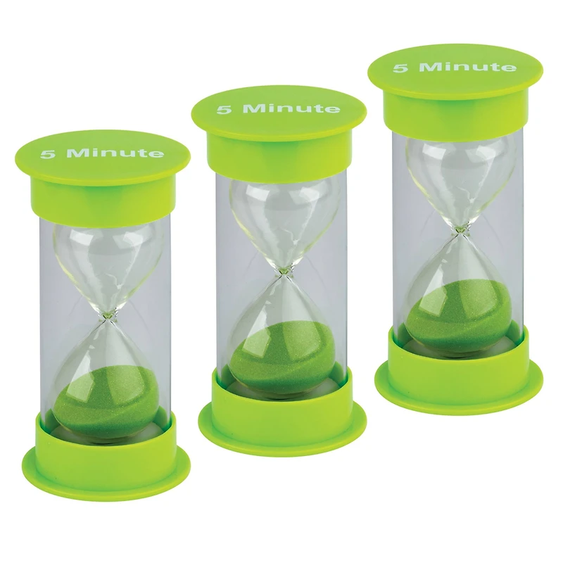 Teacher Created Resources® 5 Minute Sand Timer, Medium, Pack of 3
