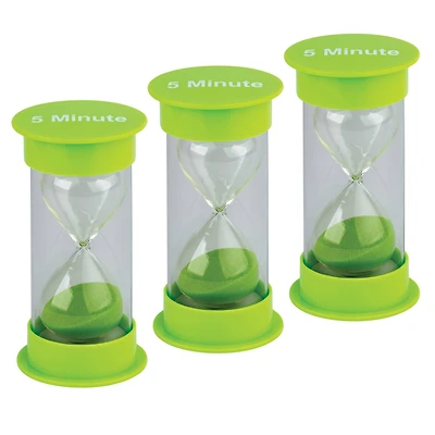 Teacher Created Resources® 5 Minute Sand Timer, Medium, Pack of 3