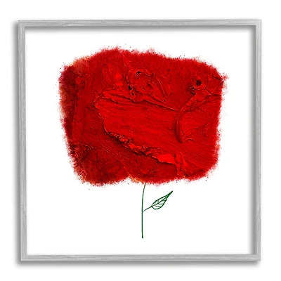 Stupell Industries Nerudo Rose Abstract Interpretation Modern Red Floral Framed Wall Art