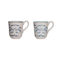 Hello Honey® 12oz. Blue & Cream Holiday Icons Stoneware Mugs, 2ct.