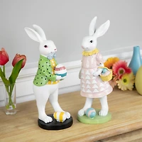 11.5" Rabbit Holding Easter Egg Outdoor Garden Statue