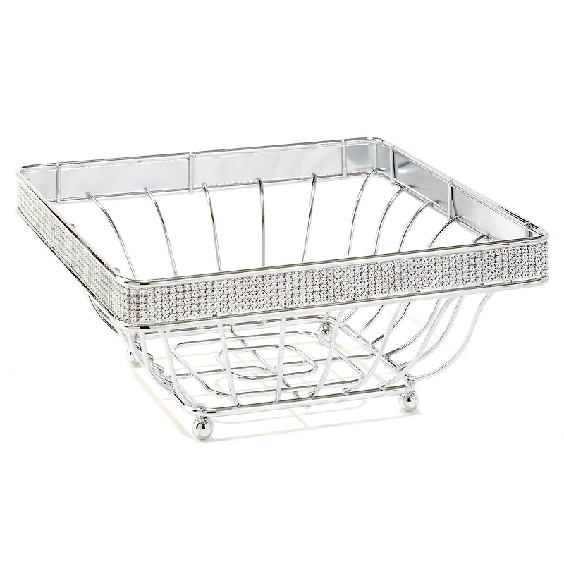 Kitchen Details Chrome Pave Diamond Fruit Basket
