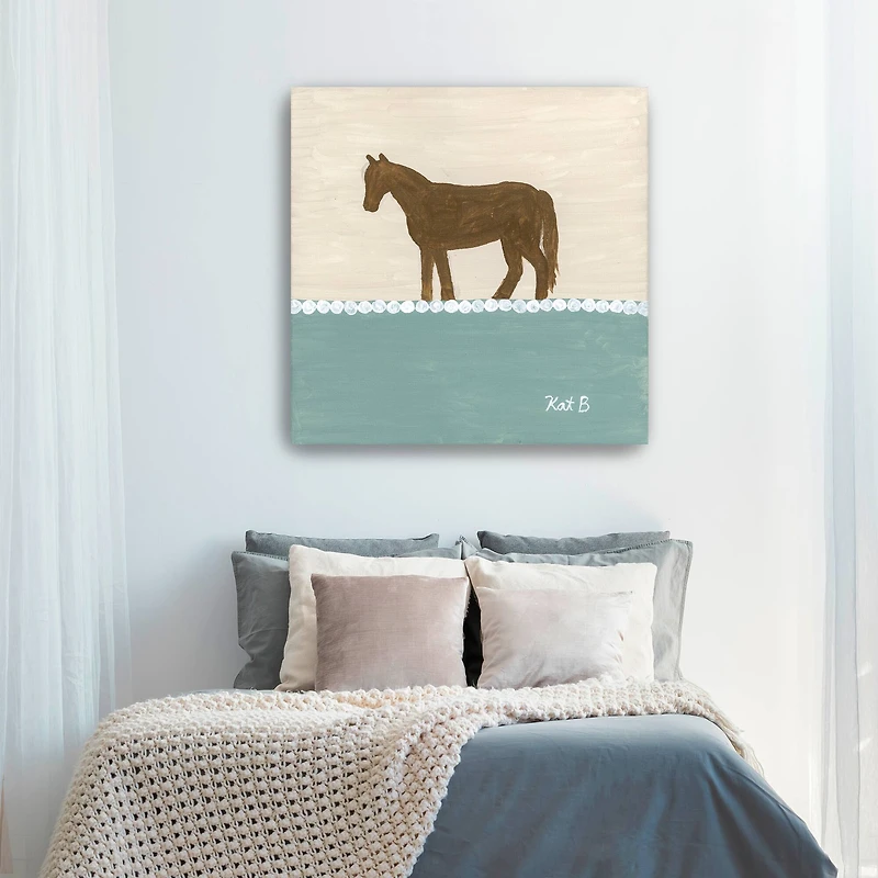 Out To Pasture II Brown Horse Canvas Giclee