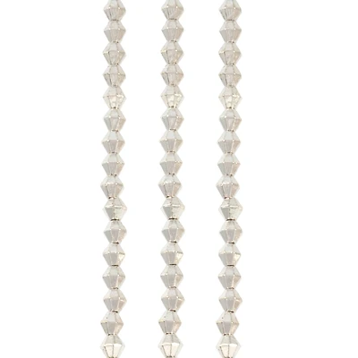 Silver Metal Faceted Bicone Beads, 4mm by Bead Landing™