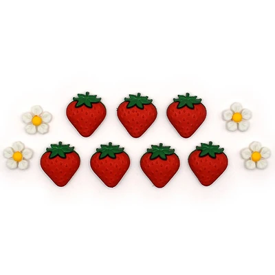 Dress It Up Fresh Strawberries Food Fruit Summer Themed Buttons