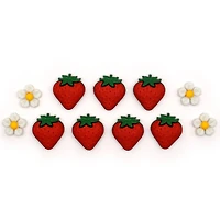 Dress It Up Fresh Strawberries Food Fruit Summer Themed Buttons