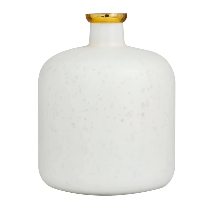 White Glass Glam Vase, 12" x 10" x 10"