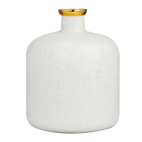 White Glass Glam Vase, 12" x 10" x 10"