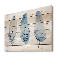 Designart - Blue Boho Feathers II