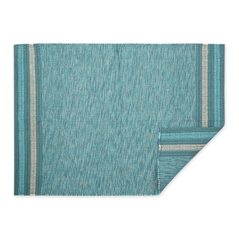 DII® Modern Stripe Variegated Handwoven Recycled Yarn Rug
