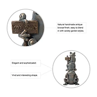 Glitzhome® 28" Bronze Stacked Frog Statue