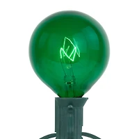10-Count Green G50 Globe Christmas Patio Lights- 9ft  Green Wire