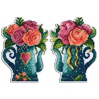 MP Studia Flowers Of Love Plastic Canvas Counted Cross Stitch Kit
