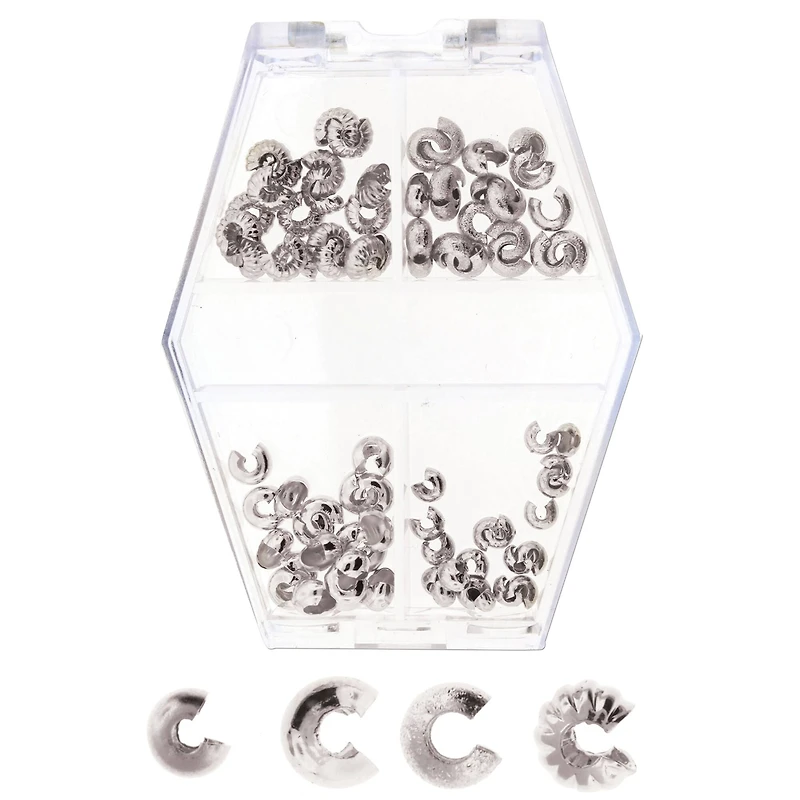 The Beadsmith® Silver Plated Crimp Bead Cover, 80ct.