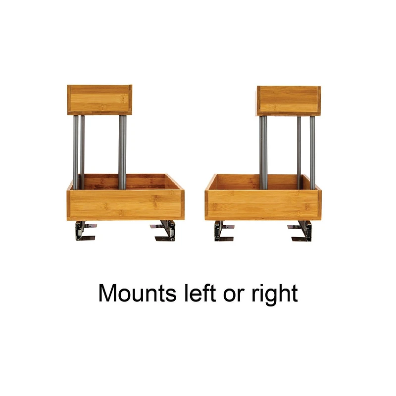 Household Essentials Glidez Steel & Bamboo Slide-Out 2-Tier Storage Organizer