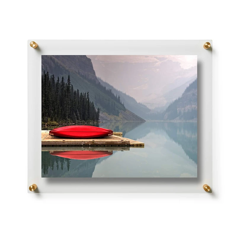 Wexel Art Double Panel Clear Acrylic Floating Wall Frame with Gold Hardware