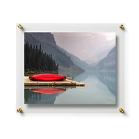 Wexel Art Double Panel Clear Acrylic Floating Wall Frame with Gold Hardware