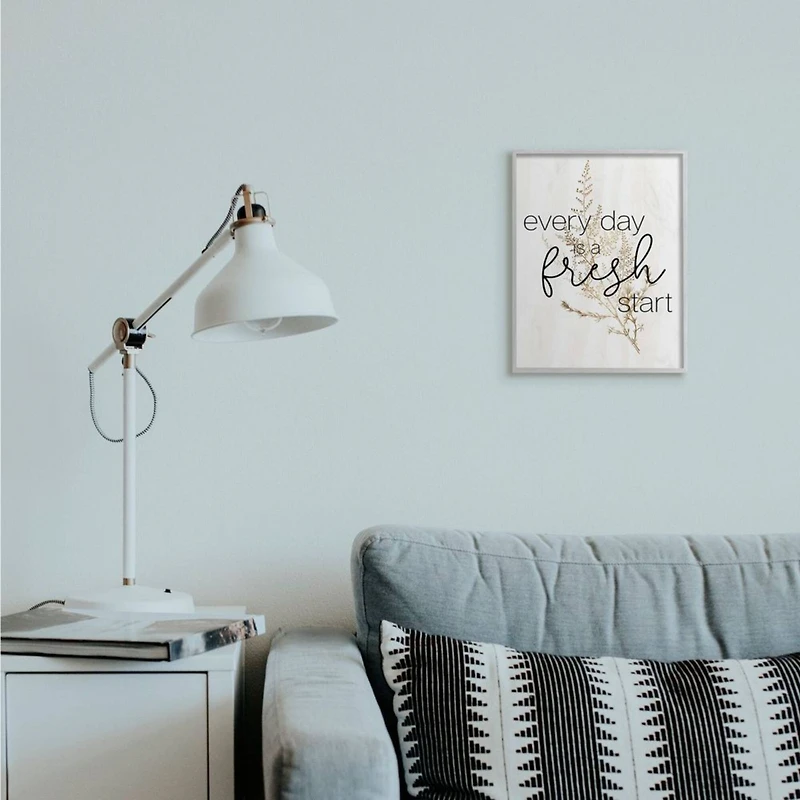 Stupell Industries Nature Everyday Fresh Start Print with Gray Frame Wall Accent