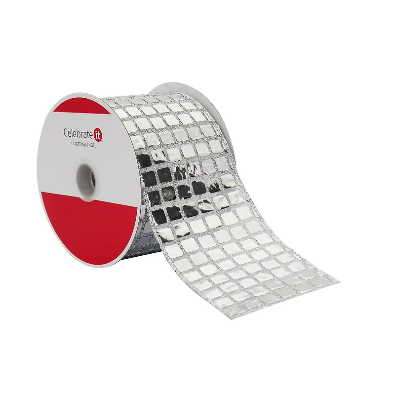 2.5" x 20ft. Silver Sheer Disco Wired Ribbon by Celebrate It®