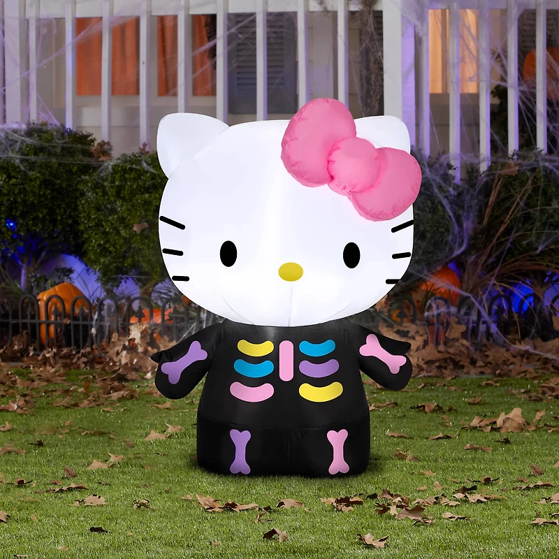 3ft. Airblown® Inflatable Halloween Hello Kitty Neon Skeleton