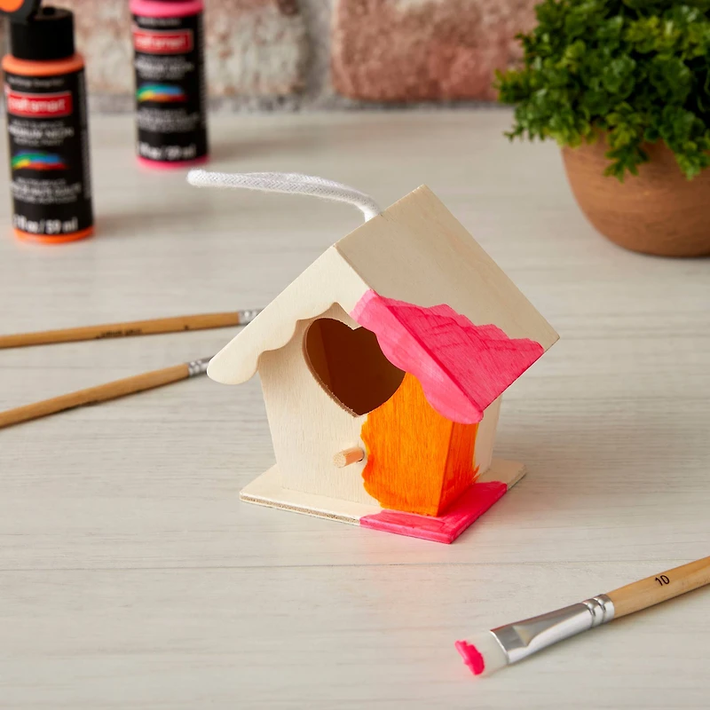 8 Pack: 3.5" Wood Heart Birdhouse by Make Market®