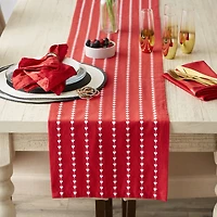 DII® 72" White Hearts Dobby Table Runner