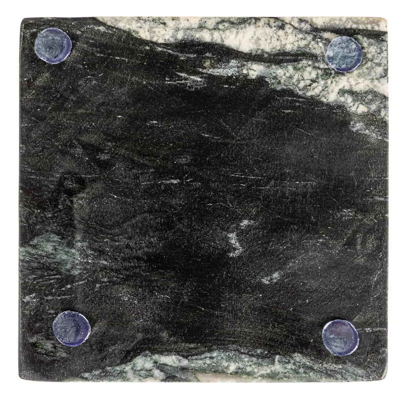 Hello Honey Black Monochrome Mélange Marble Coaster Set, 4ct.