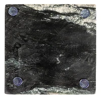 Hello Honey Black Monochrome Mélange Marble Coaster Set, 4ct.