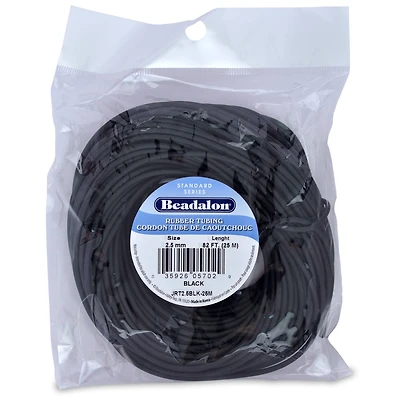 Beadalon® 2.5mm Black Rubber Tubing, 25m