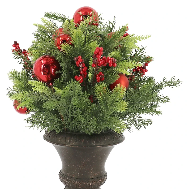 2ft. Pre-Lit Potted Red Ornament & Berry by Ashland®