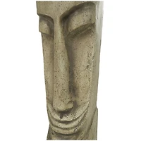 37" Gray Face Totem Sculpture