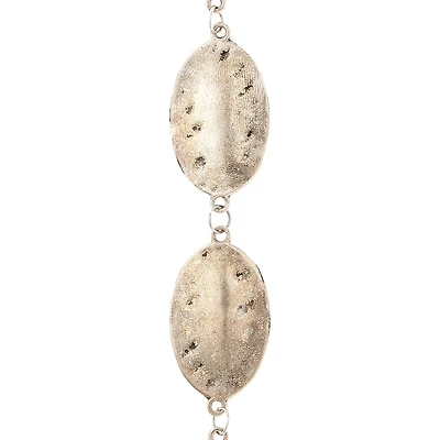 Silver Plated Metal Oval Beads, 33mm by Bead Landing™