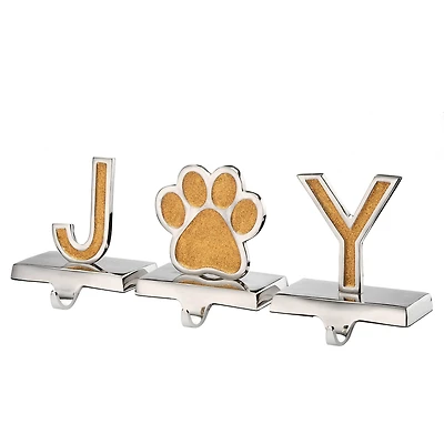 5" Gold Sparkle JOY Stocking Holders, 3ct.