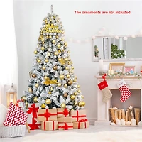 Costway 7.5ft. Unlit Snow Flocked Artificial Christmas Tree