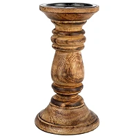Hello Honey® 8" Carved Wood Candle Holder